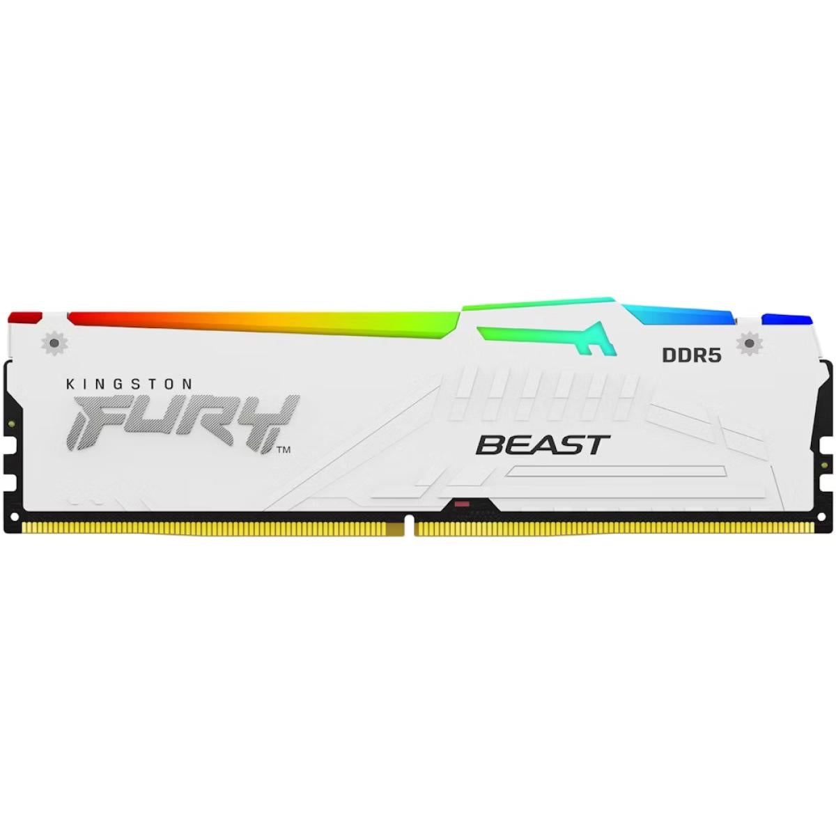 Kingston FURY Beast RGB 16GB 5200MHz DDR5 RAM - White Kingston FURY Beast RGB 16GB 5200MHz DDR5 RAM - White